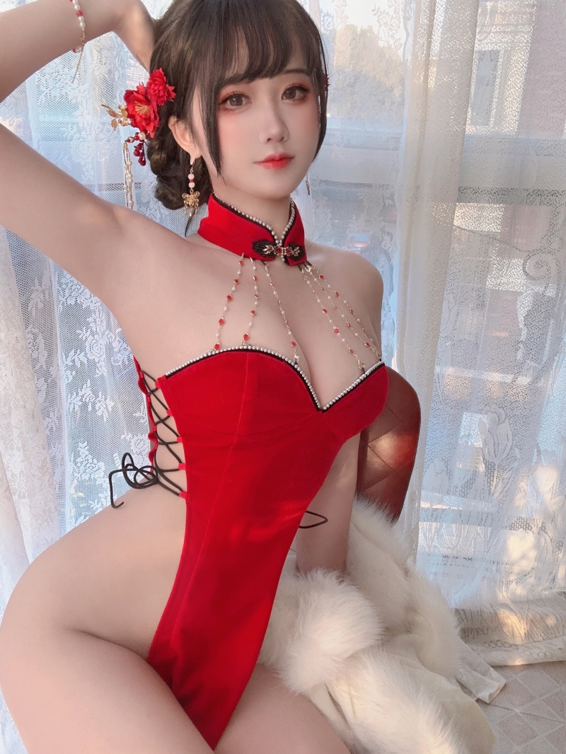三度_69#红丝绒旗袍【75P-3V-705MB】 三度_69#红丝绒旗袍【75P-3V-705MB】