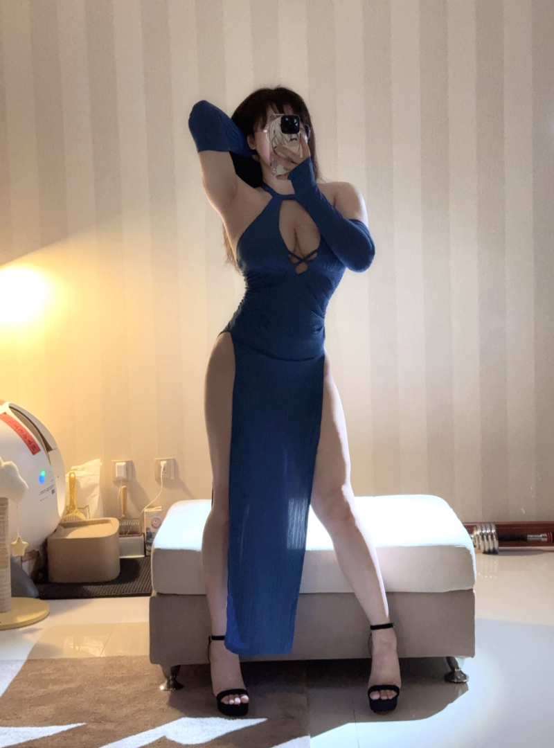 皮皮奶可可爱了#蓝色旗袍【17P-1V-60MB】 皮皮奶可可爱了#蓝色旗袍【17P-1V-60MB】