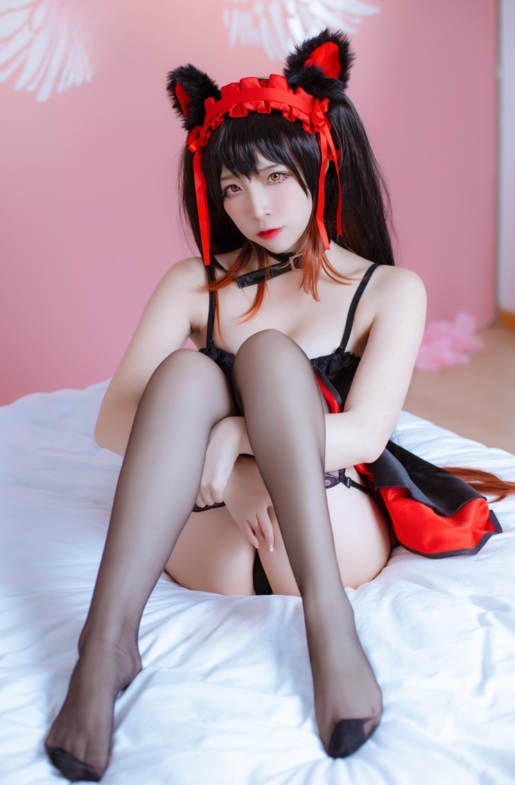 二佐Nisa –#约会大作战 狂三黑色睡衣--佳人作品！