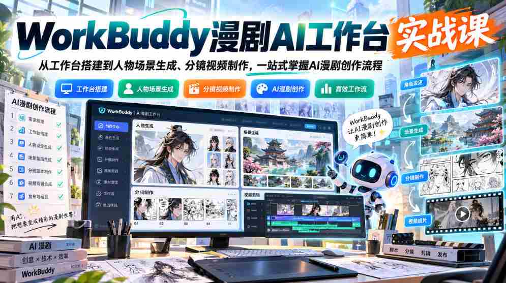 WorkBuddy漫剧工作台:人物场景与分镜视频