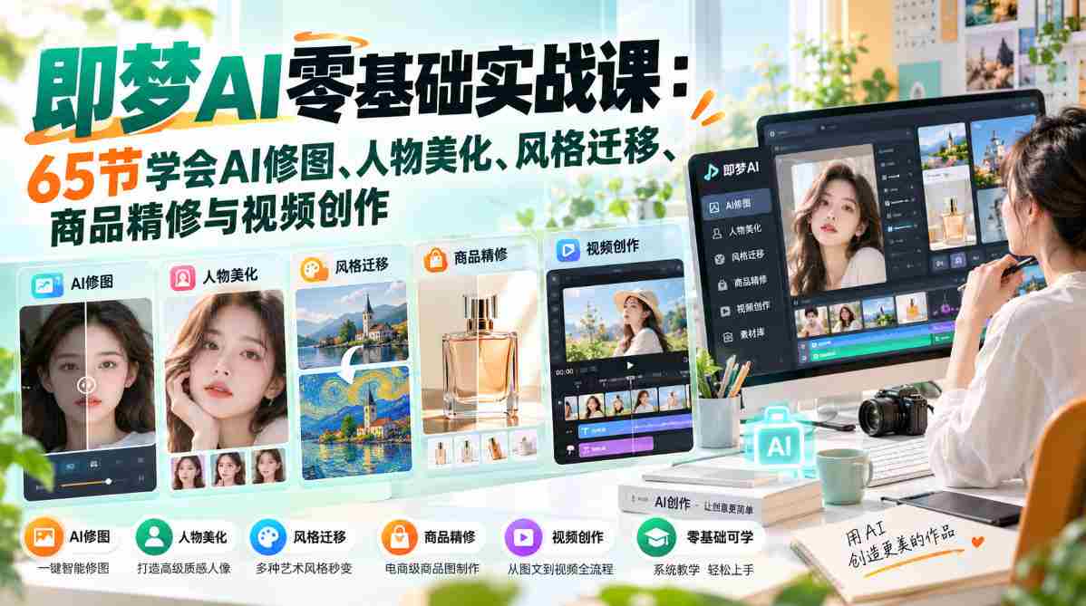 即梦AI基础实战:修图、商品精修与视频创作