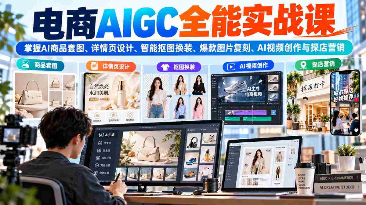 电商AIGC视觉实战:商品图、详情页与营销视频