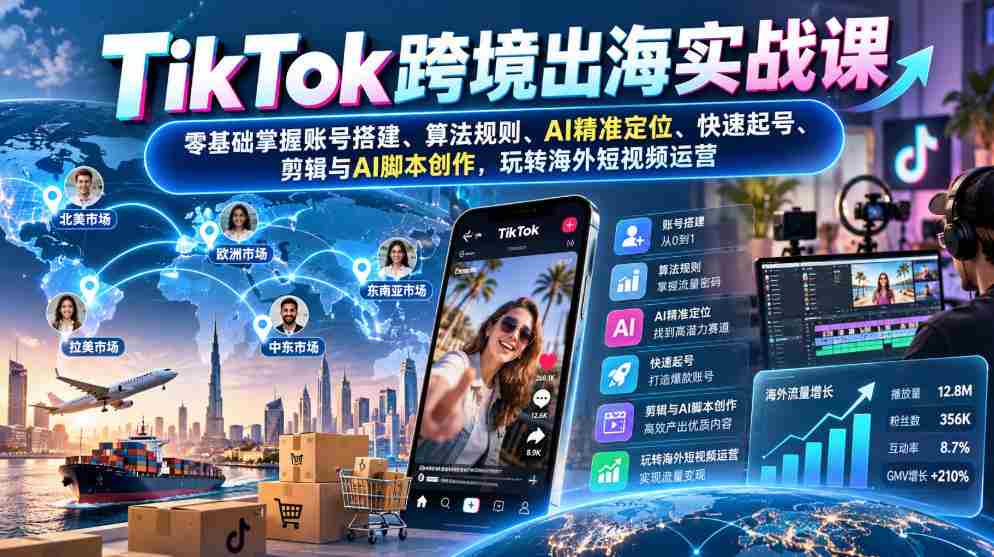 TikTok跨境运营入门:账号搭建、算法与AI脚本