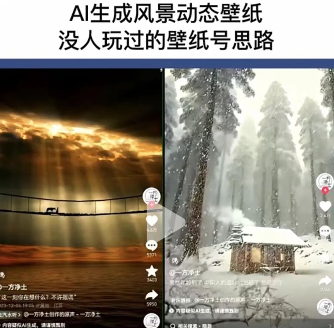 AI风景号7天涨粉10W,小白也能1分钟掌握的视频制作教程234 作者:福缘资源库 帖子ID:106888 AI风景号7天涨粉10W,小白也能1分钟掌握的视频制作教程234 作者:福缘资源库 帖子ID:106888