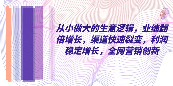 从小做大的生意逻辑,业绩翻倍增长,渠道快速裂变,利润稳定增长,全网营销创新6831 作者:福缘创业网 帖子ID:104455 从小做大的生意逻辑,业绩翻倍增长,渠道快速裂变,利润稳定增长,全网营销创新6831 作者:福缘创业网 帖子ID:104455