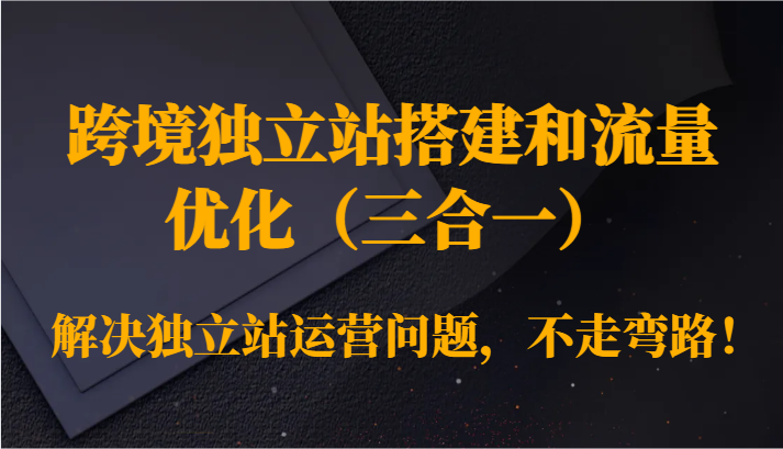 跨境独立站搭建和流量优化（三合一）解决独立站运营问题，不走弯路！5102 作者:福缘创业网 帖子ID:106833 