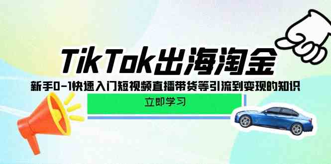 TikTok出海淘金，新手0-1快速入门短视频直播带货等引流到变现的知识5423 作者:福缘创业网 帖子ID:108397 